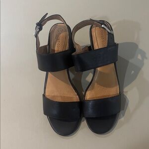 Corso Como Black Leather Sandals Size 6.5 New No Box